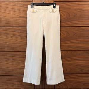 Banana Republic Cream Linen Straight Leg Low Rise Flare Pants - Sz 2
